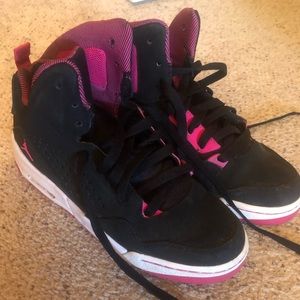WOMENS Pink and Black Flight Jordan’s